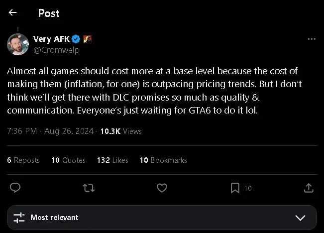 Could GTA 6 cost more then current game price standard