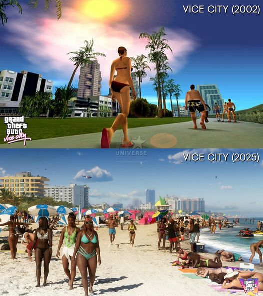 Graphics comparison of Vice city 2002 vs GTA 6 2025