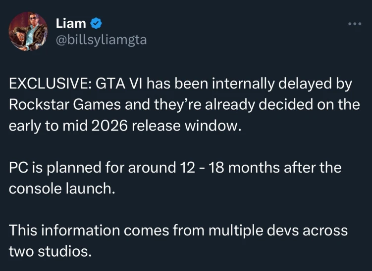 Recent claims about delay of GTA 6 possibly are fake